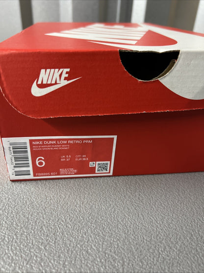 Size 6 Men’s or 7.5 Wmns- Nike Dunk Low Premium 'Red Stardust'