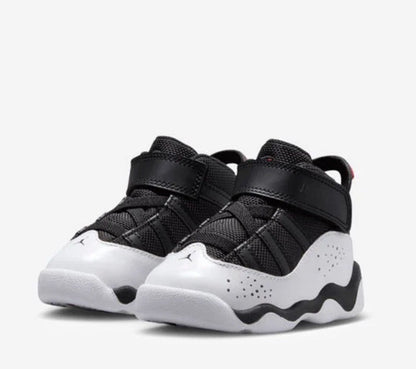 Size 9C - Jordan 6 Rings Black White University Red (Toddler)