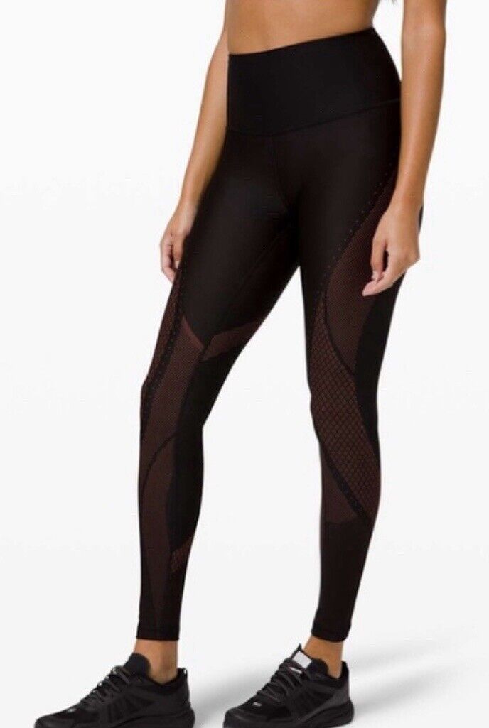 Lululemon Mapped Out High-Rise Tight 28" Black / Ancient Copper Size 4