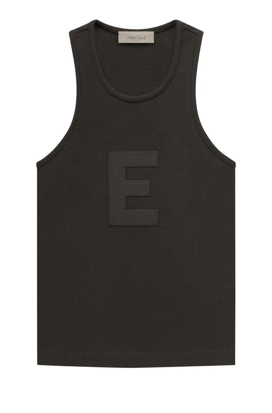 Size Small-Fear of God Essentials Women’s Waffle Tank 'Off Black’