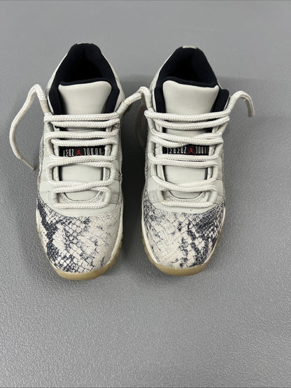 5.5 Y or 7 Wmns - Jordan 11 Retro Low Snake Light Bone (GS)
