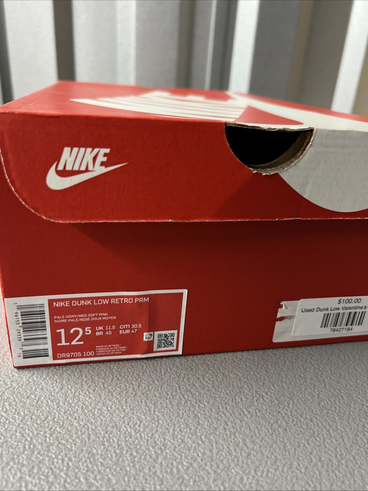 Size 12.5- Nike Dunk Low Premium ‘Valentine's Day’ (Mens)