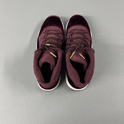 Size 8Y or 9.5 Wmns JORDAN 11 RETRO HEIRESS 'VELVET' Night Maroon (GS)