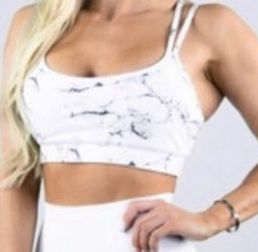 Size Small-BuffBunny Jade Limitless Mesh Bra White Marble