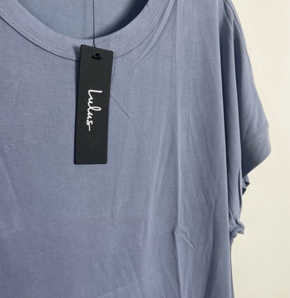 Lulus Tempest Blue Crew Neck Tee Size X-small
