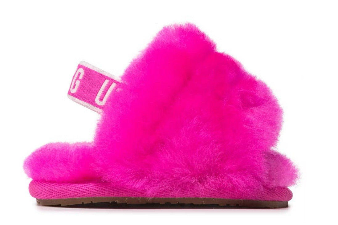 Size 2/3 Infant- UGG Fluff Yeah Slide Rock Rose Pink