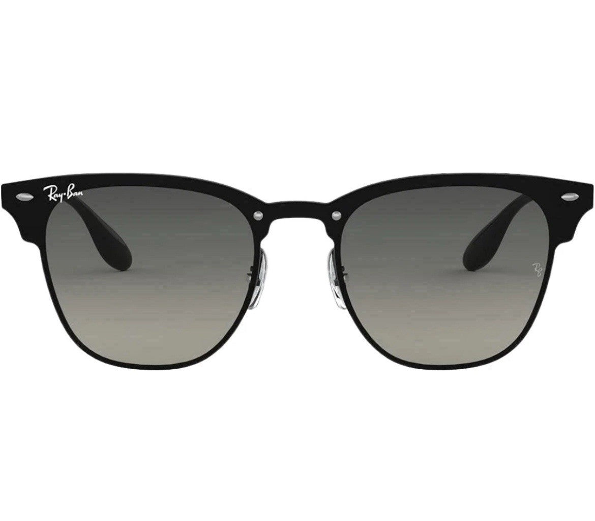 Ray-Ban Blaze Clubmaster Grey Gradient Lens Black Sunglasses-New With Box & Case
