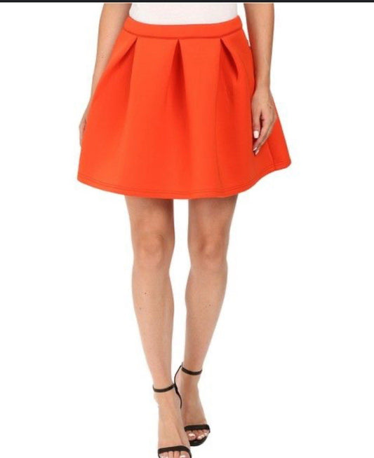 Size L- Diamond Supply Orange Flare Mini Skirt