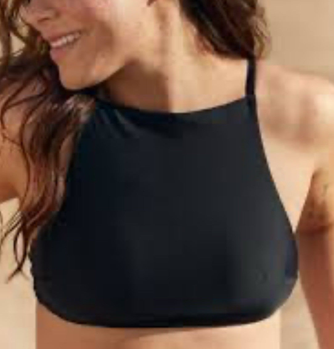 Size S - Aerie High Neck Crop Bikini Top In Black