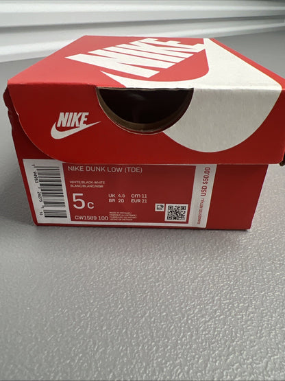Size 5C- Nike Dunk Low Retro White Black Panda (Toddler)