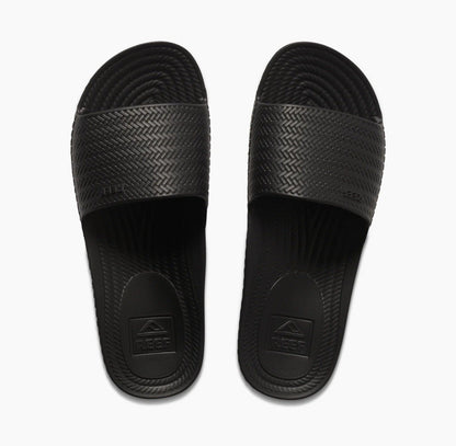 Size 7- REEF Women's Water Scout Slide Black Medium Width