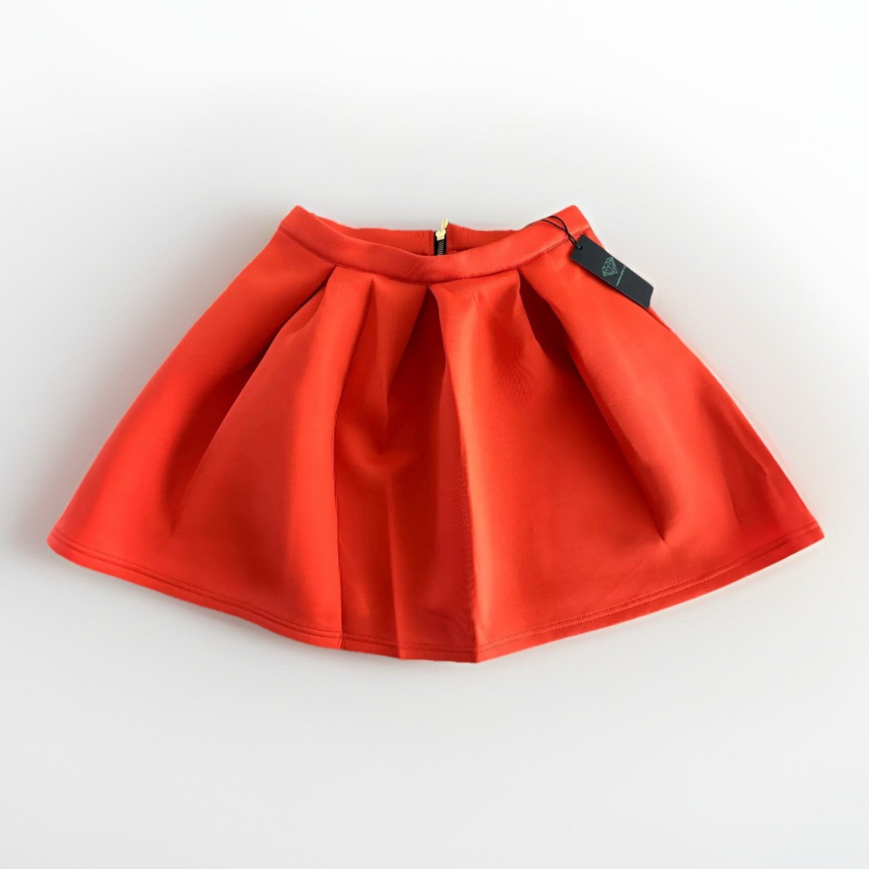 Size L- Diamond Supply Orange Flare Mini Skirt