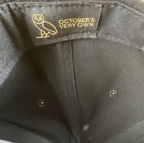 OVO Octobers Very Own Flat Bill Snapback Black Owl Cap Hat Gold Tab