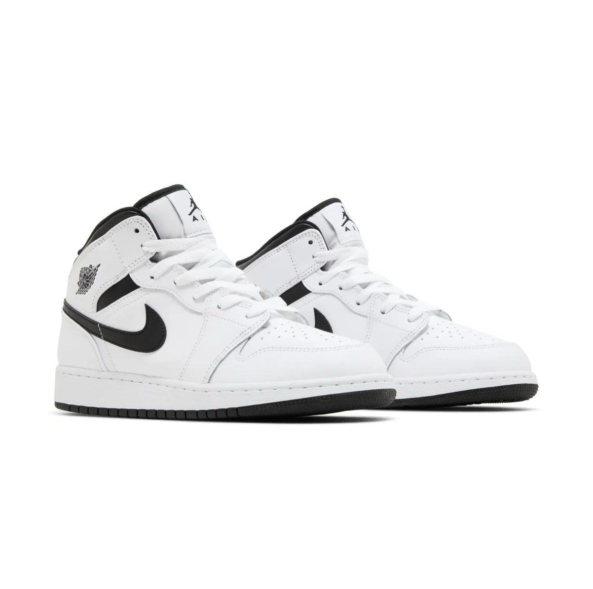 Size 7Y - Air Jordan 1 Mid GS 'White Black' Reverse Panda