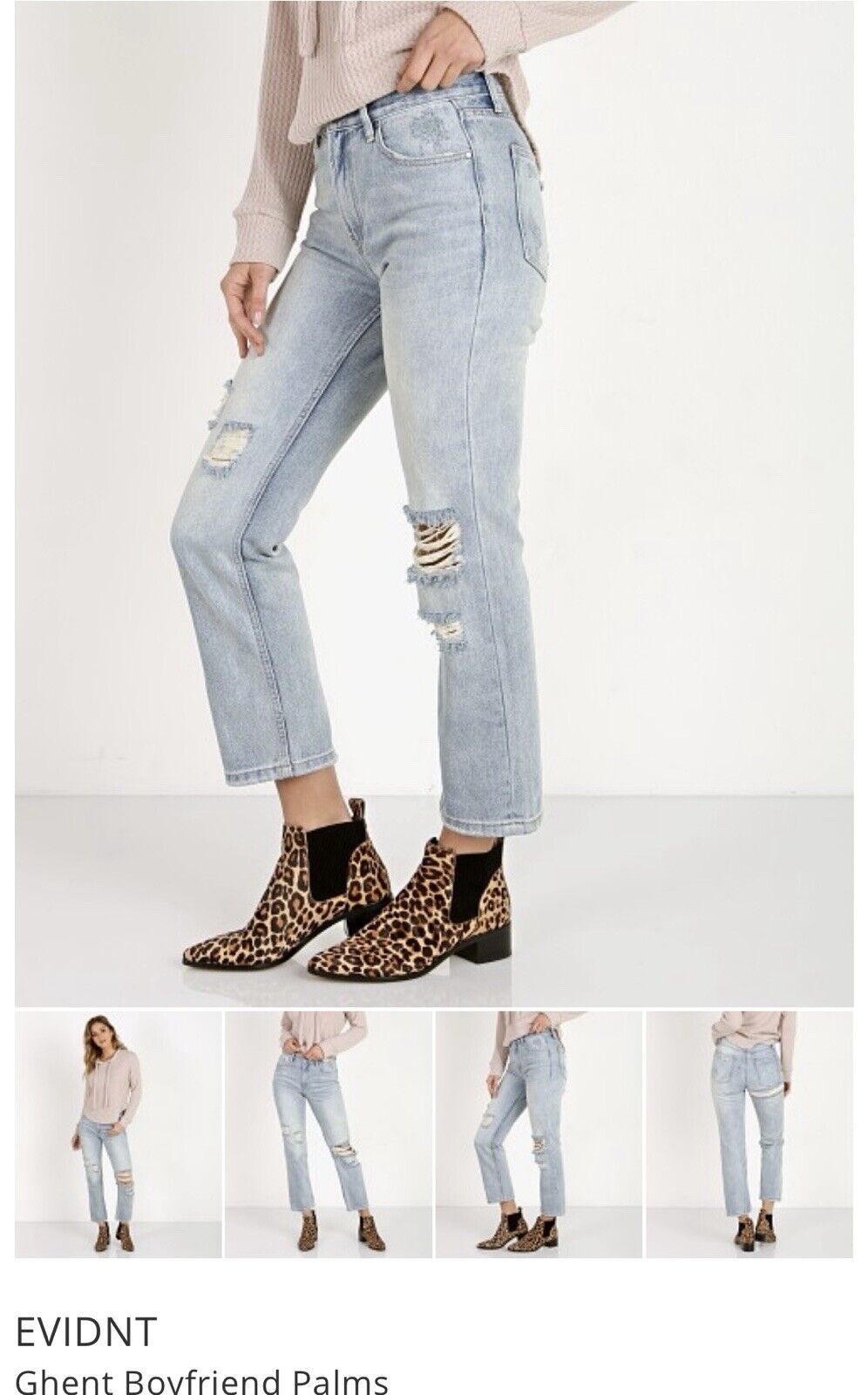 Anthropologie EVIDNT Los Angeles Ghent Boyfriend Palms Size 26 Jeans