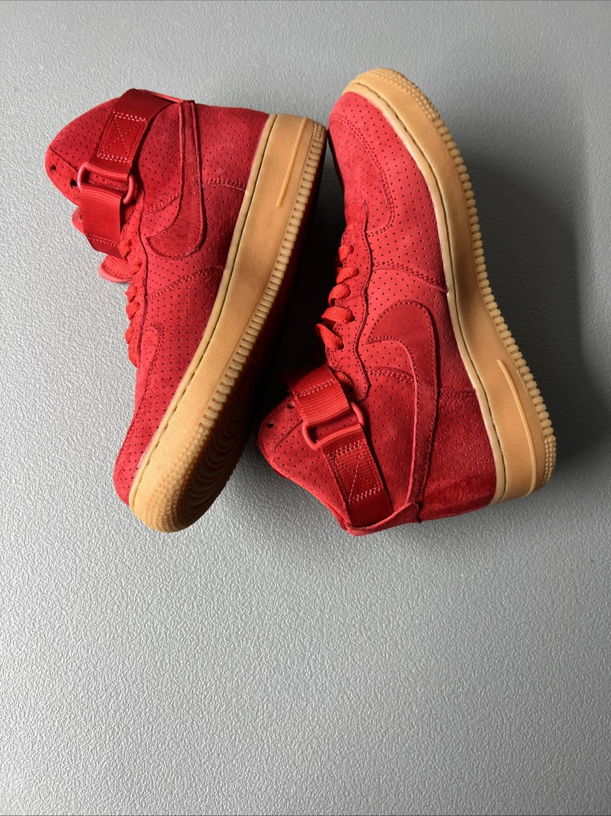Size 9 Wmns or Men’s 7.5- Nike Air Force 1 Suede High University Red