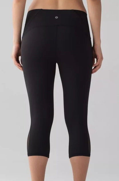 Lululemon Train Times Crop (17") Leggings, Black, Size 6