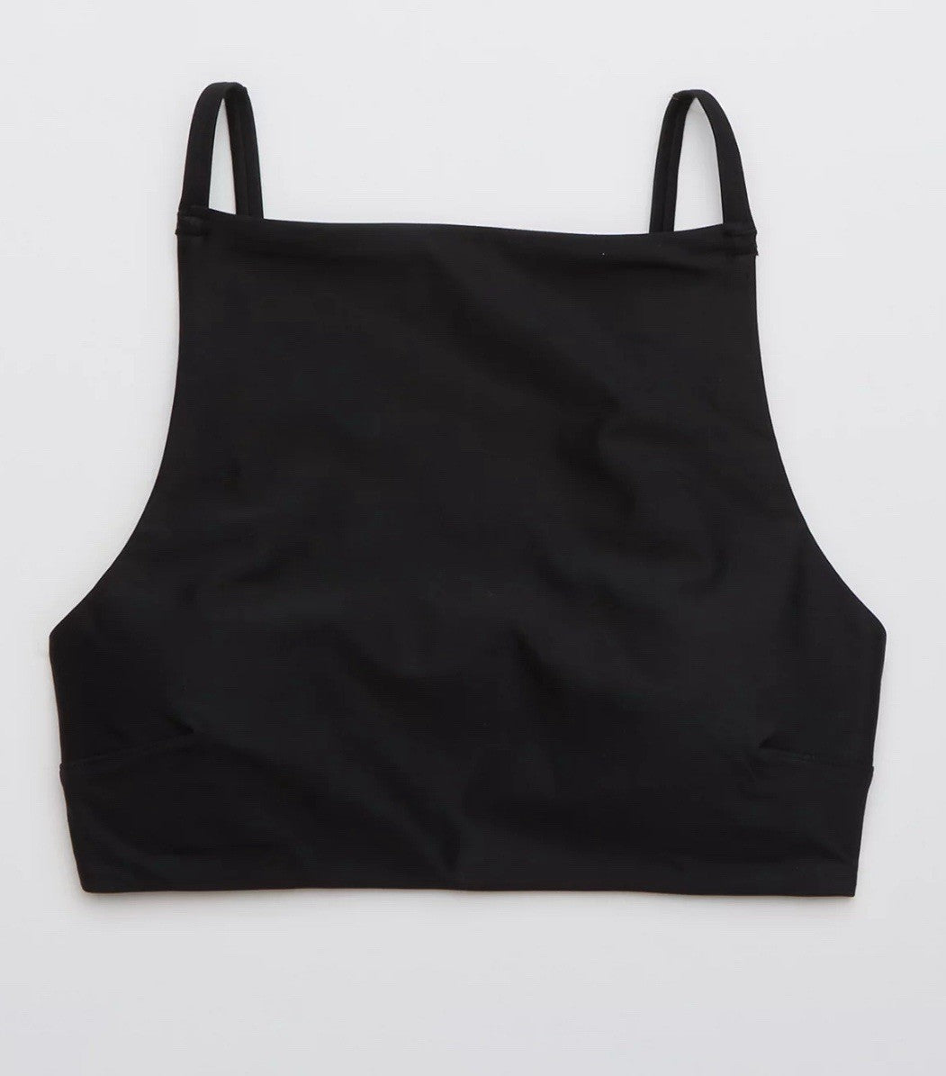 Size S - Aerie High Neck Crop Bikini Top In Black