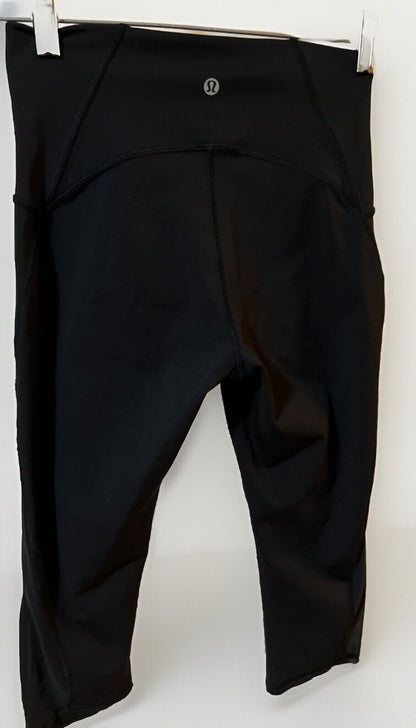 Lululemon Train Times Crop (17") Leggings, Black, Size 6
