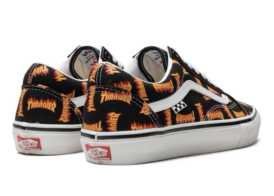 Size 8.5 - Vans Thrasher x Skate Old Skool 'Allover Thrasher Flame Logo