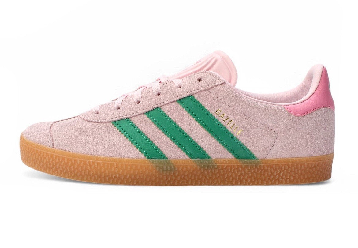 Size 5Y or 6.5 Wmns- adidas Gazelle Clear Pink Court Green Bliss Pink (GS)