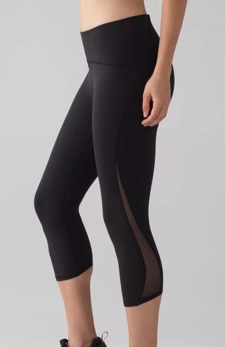 Lululemon Train Times Crop (17") Leggings, Black, Size 6