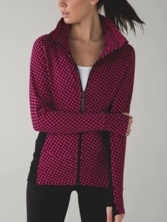 Size 10- Lululemon Hot Pink & Black Check Radiant Jacket