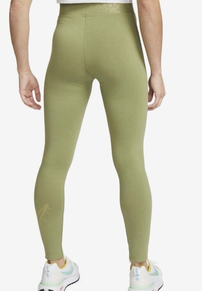 Size M NIKE NSW STARDUST GRAPHIC LEGGINGS OLIVE DQ6802-334 (Women’s)