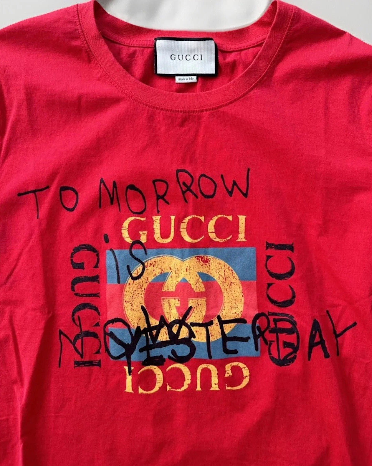 Size XL- Gucci Coco Capitan Red Logo T-Shirt 100% Authentic