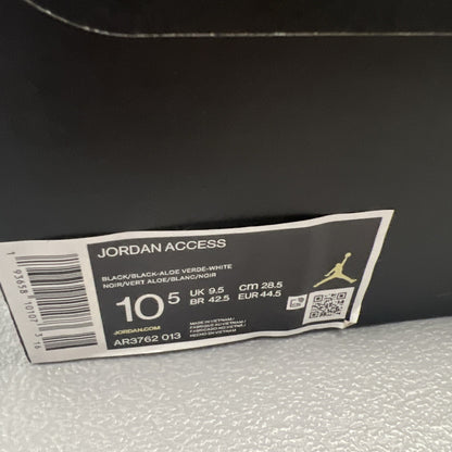 Size 10.5 - Jordan Access Black Aloe Verde