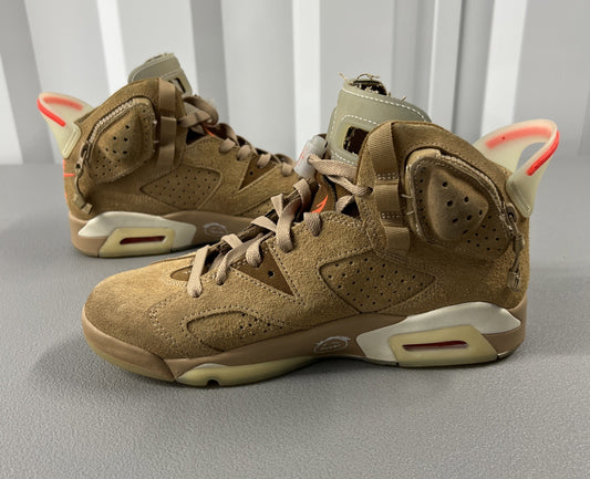 Size 8 Men’s or 9.5 Wmns Air Jordan 6 Retro Travis Scott ‘British Khaki’