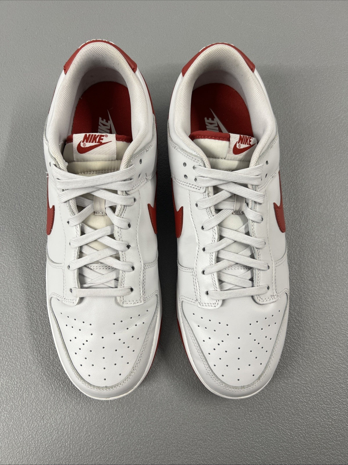 Size 13 Nike Dunk Low Vast Grey Varsity Red