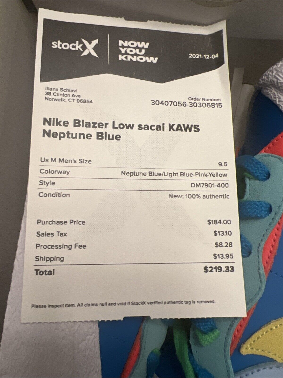 Size 9.5 - Nike KAWS x sacai x Blazer Low Neptune Blue