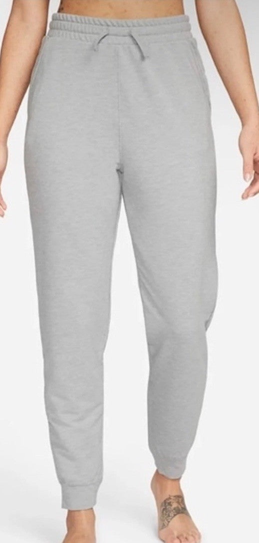 Size Medium- Nike Yoga Dri-Fit 7/8 Terry Fleece  Joggers Gray Drawstring Women’s