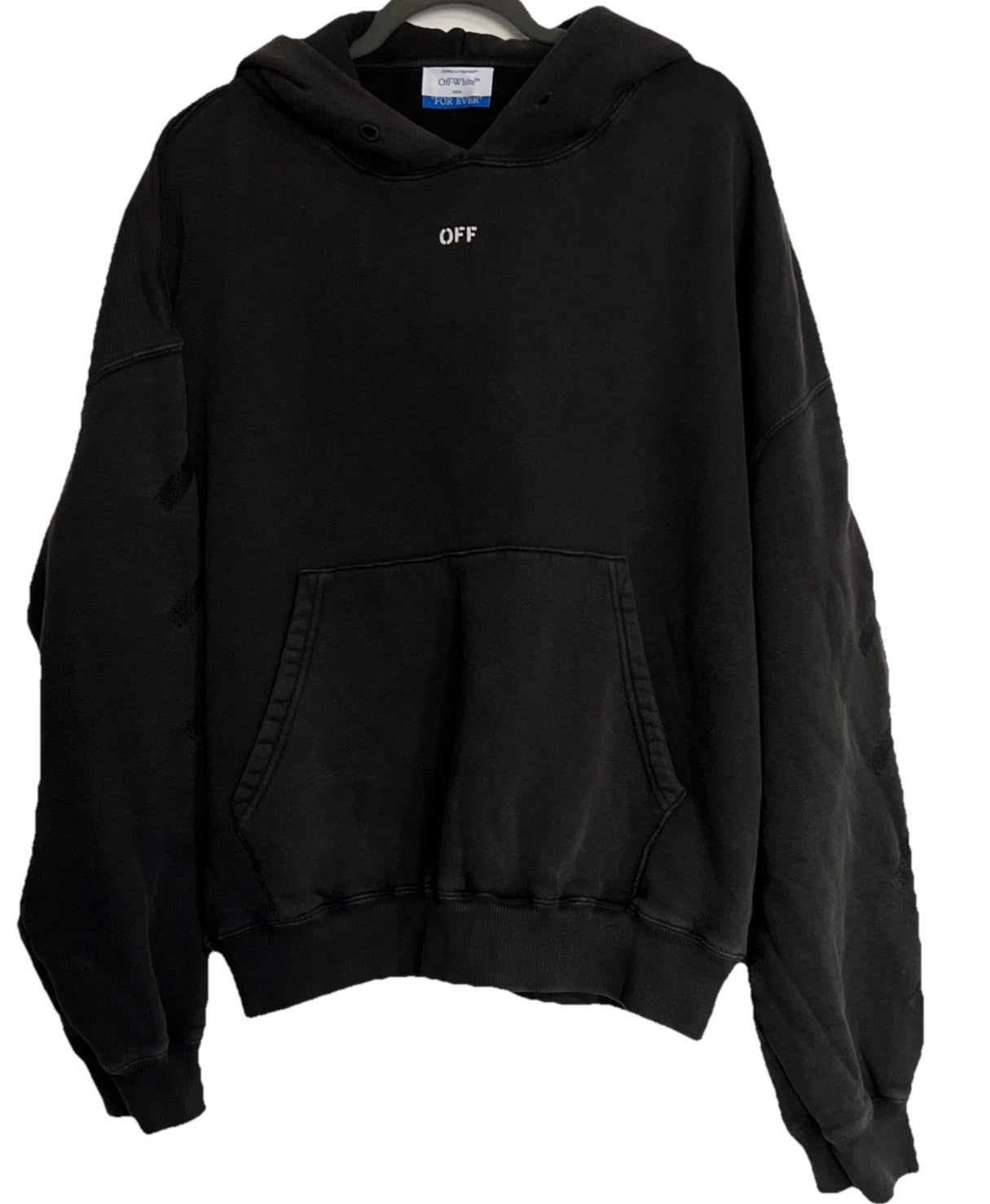 Size XL- Off-White BW St. Matthew Over Hoodie 'Black/Grey’ - No Drawstring