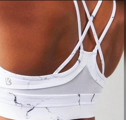 Size Small-BuffBunny Jade Limitless Mesh Bra White Marble