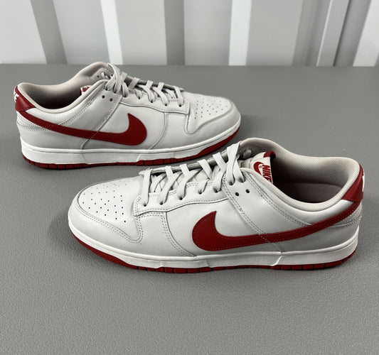 Size 13 Nike Dunk Low Vast Grey Varsity Red