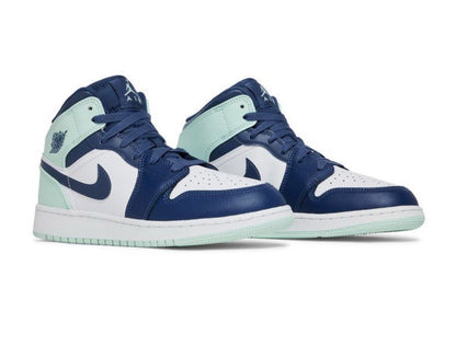 Size 6.5Y or 8 Wmns - Air Jordan 1 Mid Blue Mint (GS) 554725 413