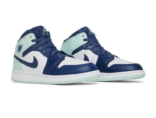 Size 6.5Y or 8 Wmns - Air Jordan 1 Mid Blue Mint (GS) 554725 413