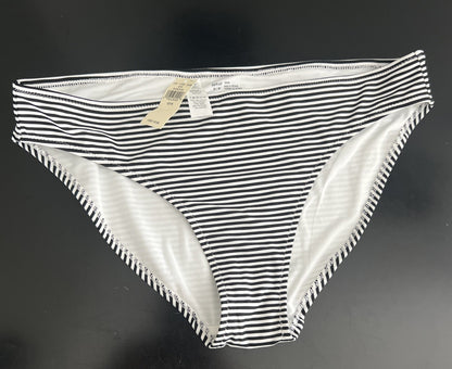 Size Medium - Aerie Printed Bikini Bottom Striped Black White Swim Separate
