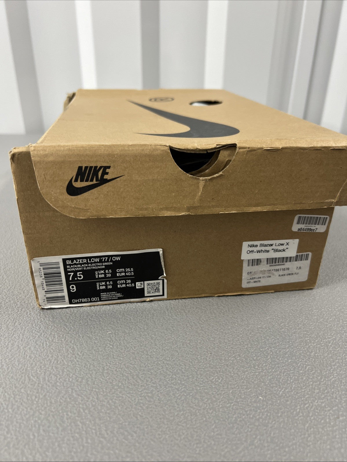 Size 7.5 - Nike Off-White x Blazer Low 'Black’
