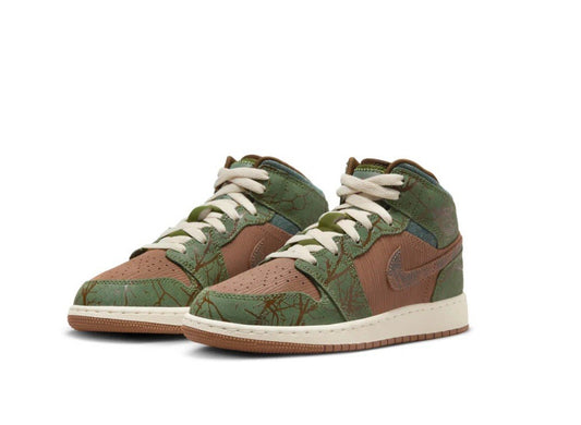 Size 6.5Y or 8 Wmns- Air Jordan 1 Mid GS 'Treeline’