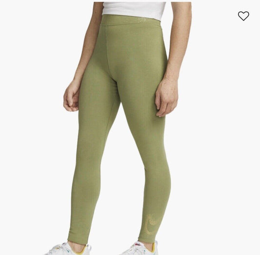 Size M NIKE NSW STARDUST GRAPHIC LEGGINGS OLIVE DQ6802-334 (Women’s)