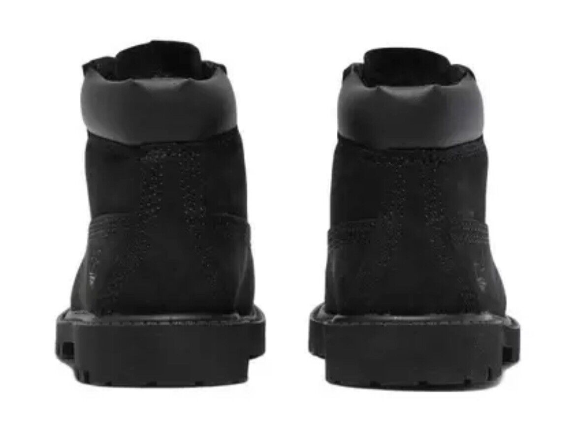 Size 9-Timberland 6-Inch Premium Waterproof "Black Nubuck" Toddler Kids' Boot