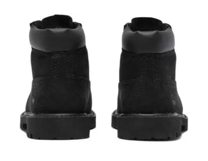 Size 9-Timberland 6-Inch Premium Waterproof "Black Nubuck" Toddler Kids' Boot