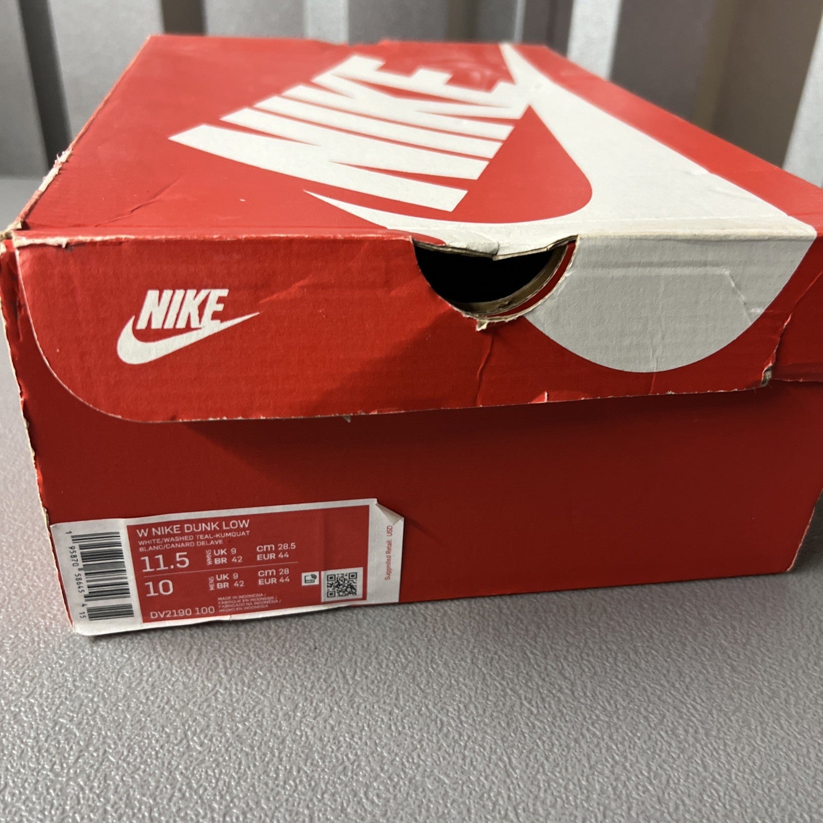 Size 11.5 Women’s or 10 Men’s - Nike Dunk Low ‘Teal Zeal’