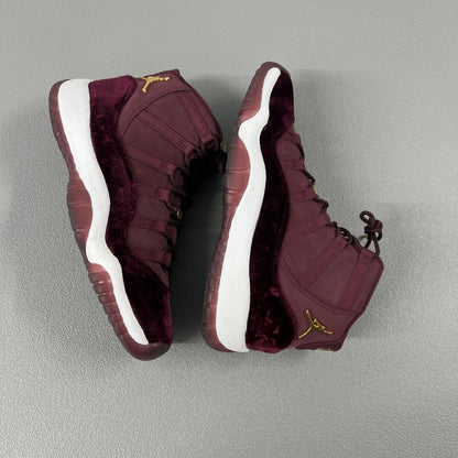 Size 8Y or 9.5 Wmns JORDAN 11 RETRO HEIRESS 'VELVET' Night Maroon (GS)