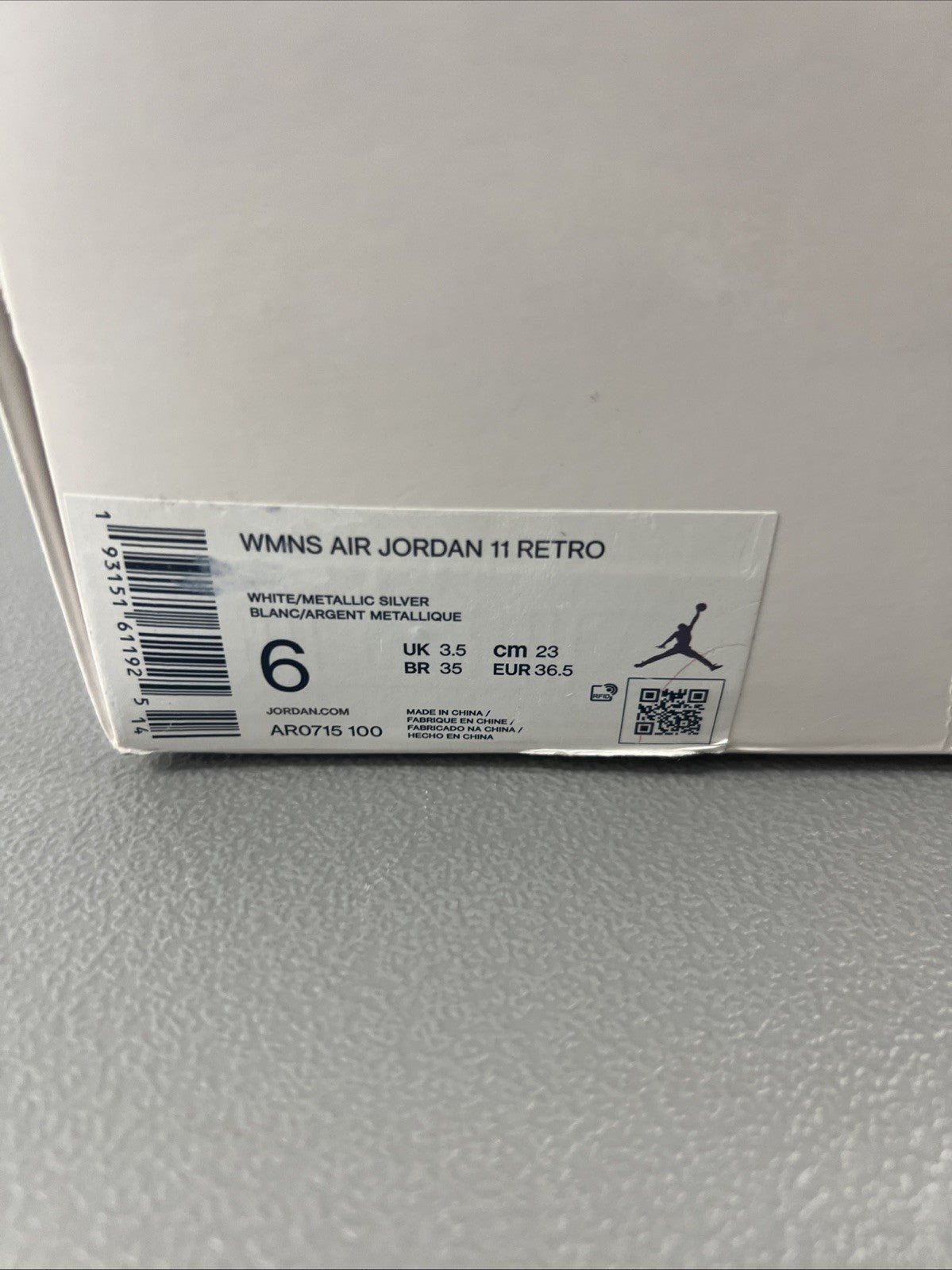 Size 6 - Air Jordan 11 Retro White Metallic Silver Wmns
