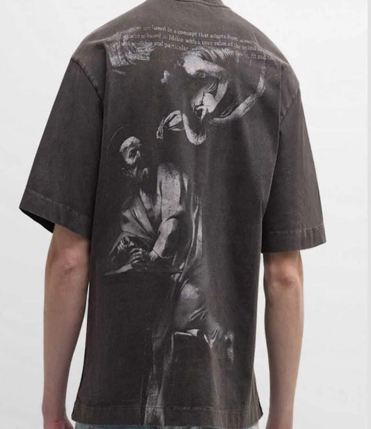 Size Small- OFF-WHITE  Saint Matthew Faded Skate Short Sleeve T-Shirt