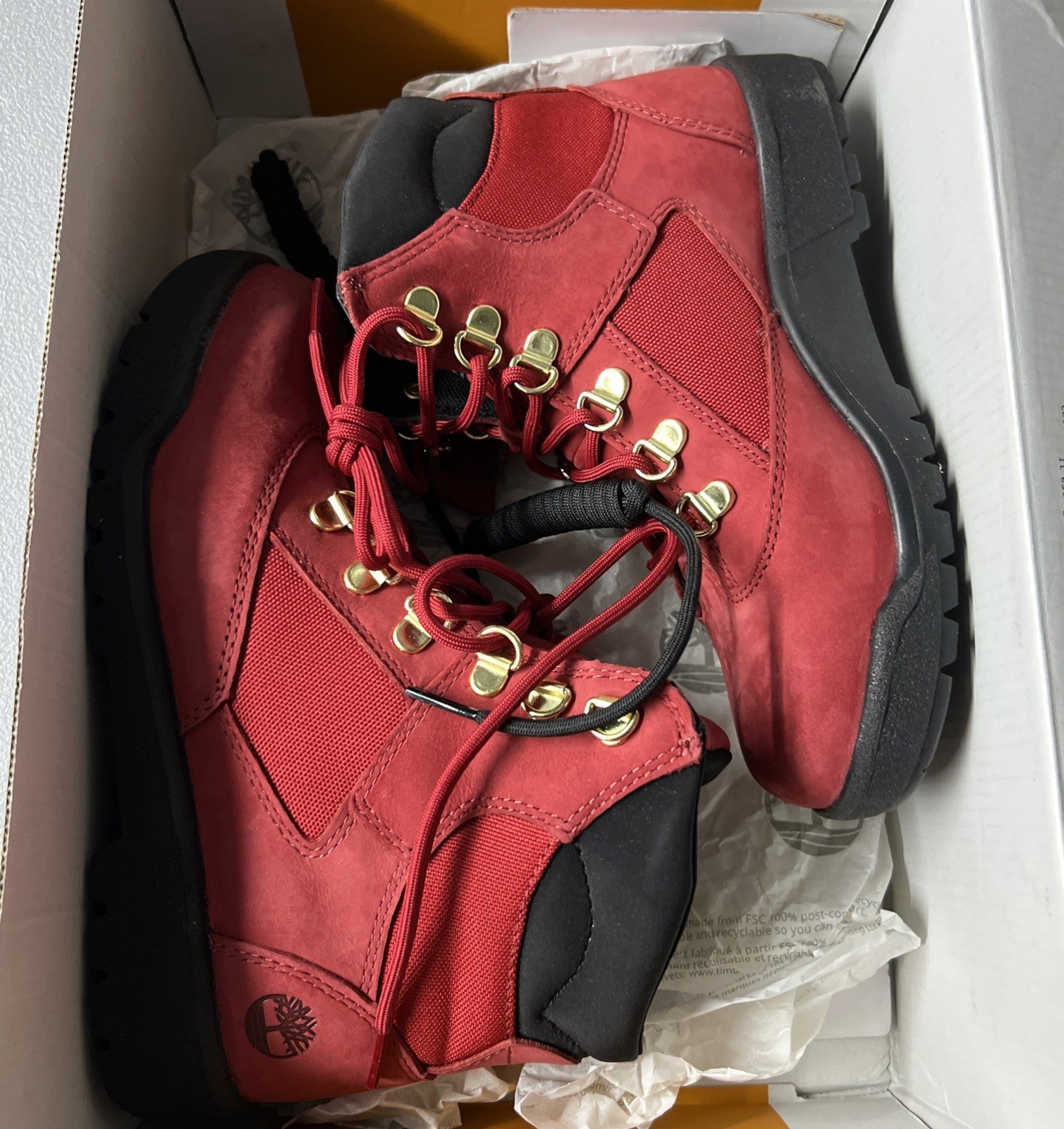 Size 4 - Timberland 6 Inch Field Boot ‘Dark Red Nubuck’ (Juniors)